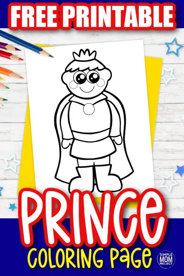 Free Printable Prince Coloring Page for kids preschoolers and toddlers 1