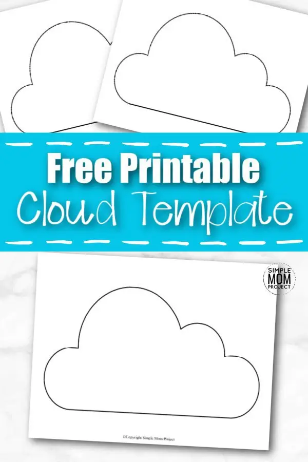 Free Printable Spring and Summer cloud template silhouette for kids preschoolers and toddlers