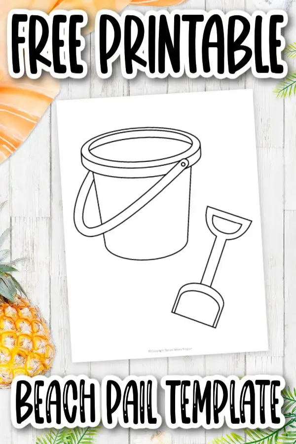 Are you looking for an easy stencil outline of a beach pail and shovel? Look no further! Use our free printable bucket and shovel template for your next coloring book or paper craft with your kids. These are a simple summer art project for kids of all ages including toddlers and kindergartners.