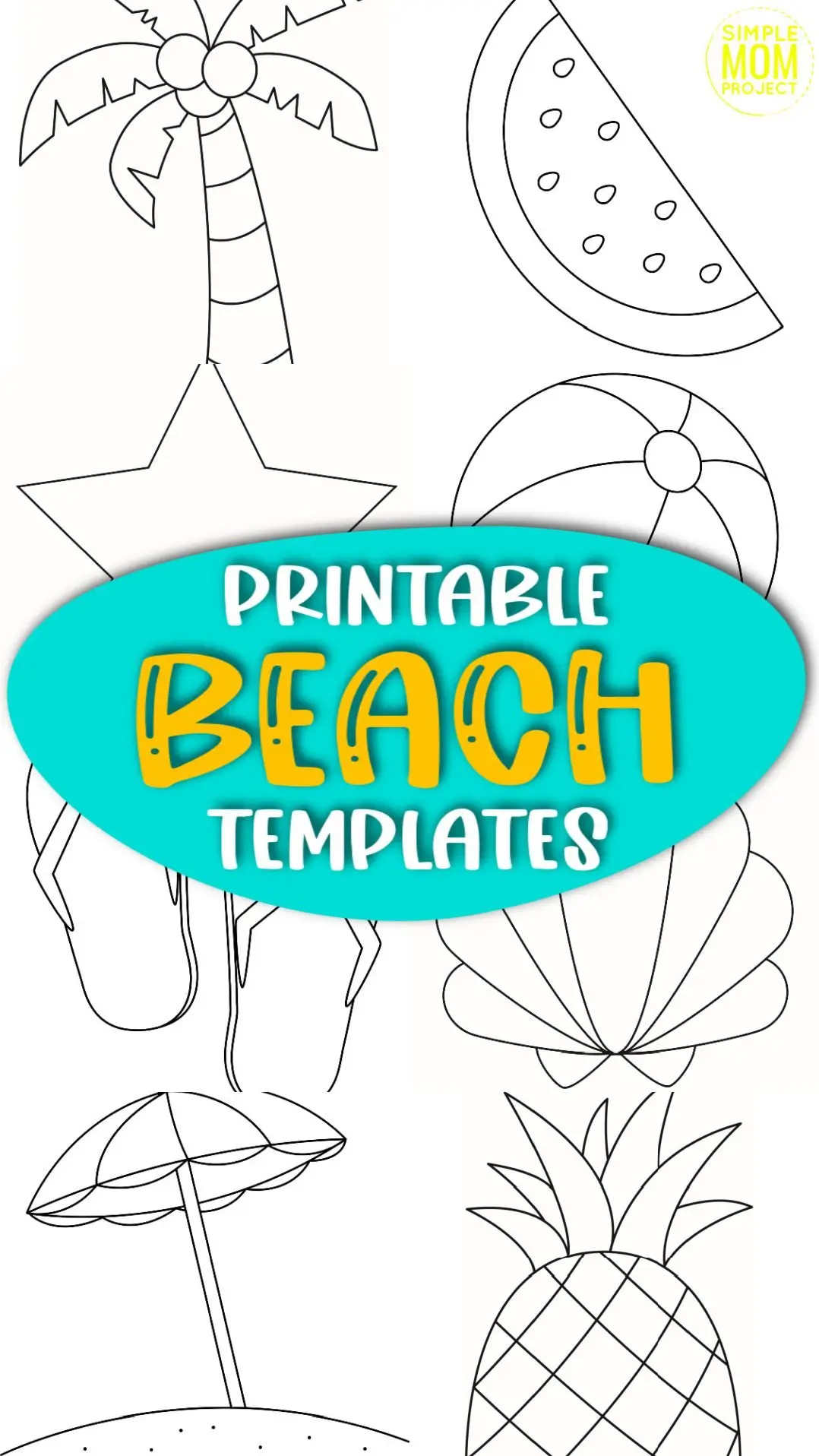 Printable Beach and Summer Templates for Kids preschoolers and toddlers