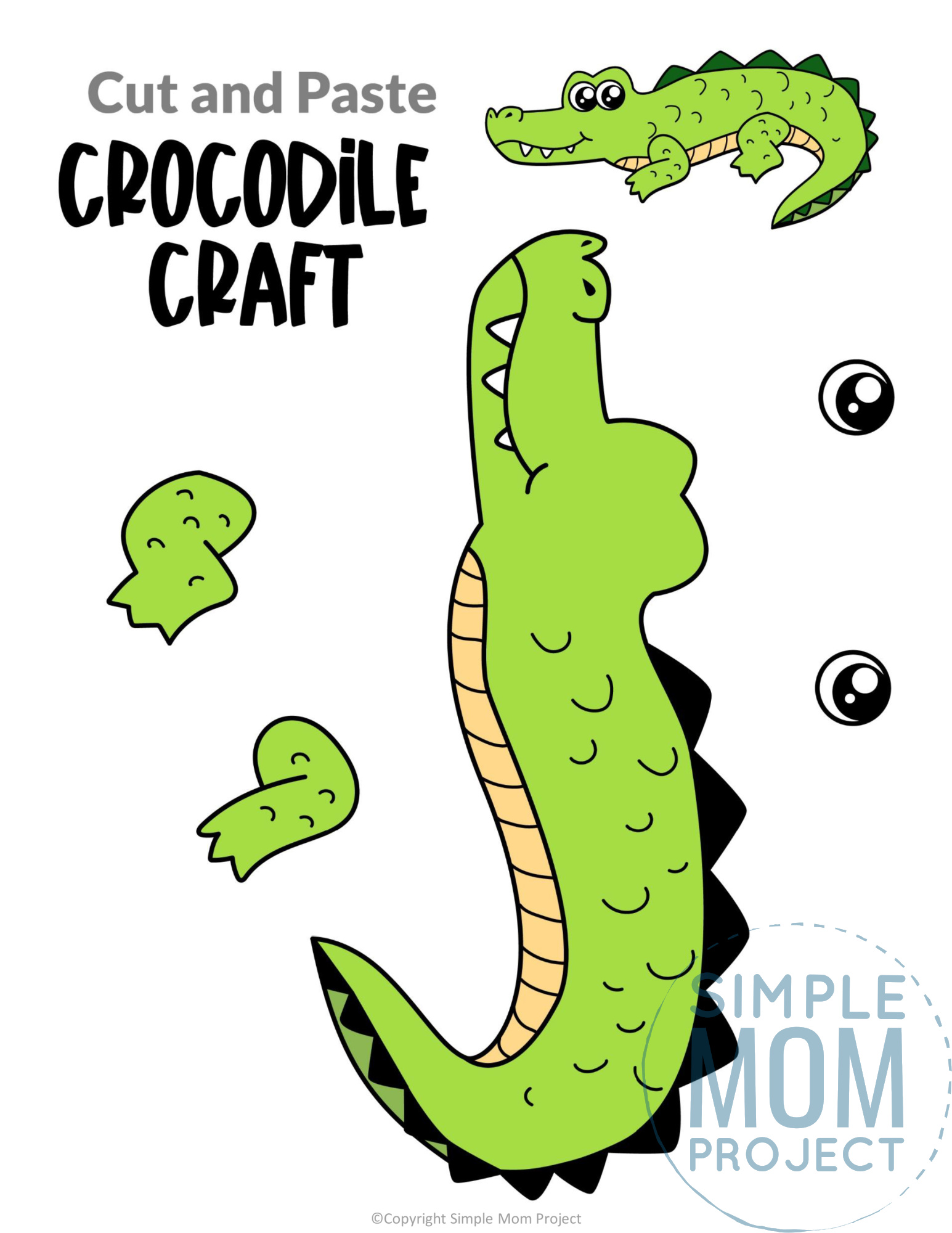 Free Printable Crocodile Craft Template – Simple Mom Project