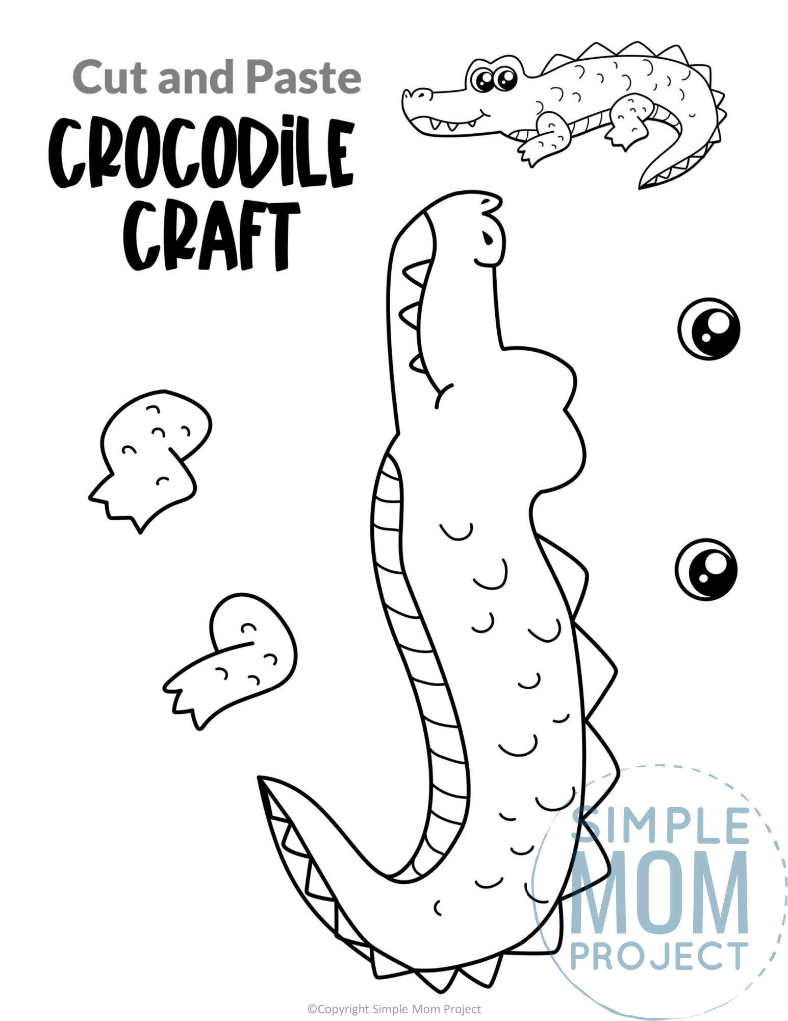 Printable Crocodile Craft Template