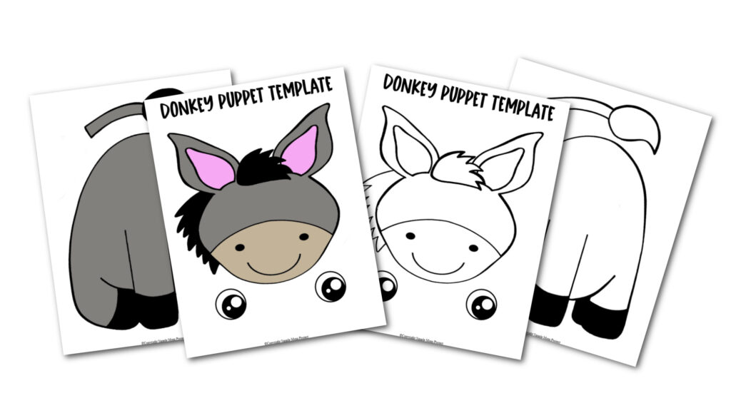 free-printable-donkey-paper-bag-puppet-template-simple-mom-project