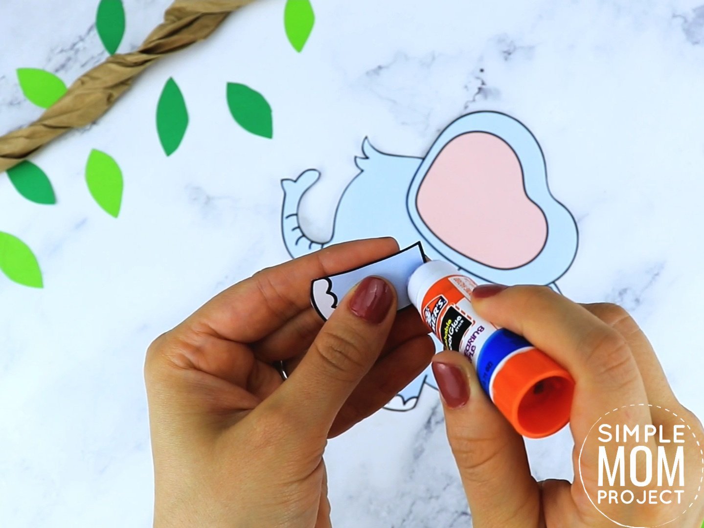 Free Printable Elephant Craft for preschoolers, toddlers and kindergartners