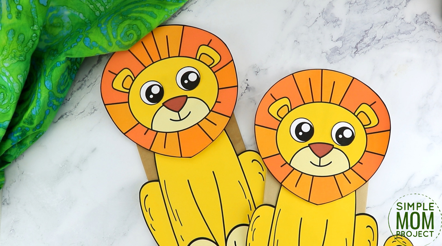 Free Printable Lion Paper Bag Puppet Template Simple Mom Project