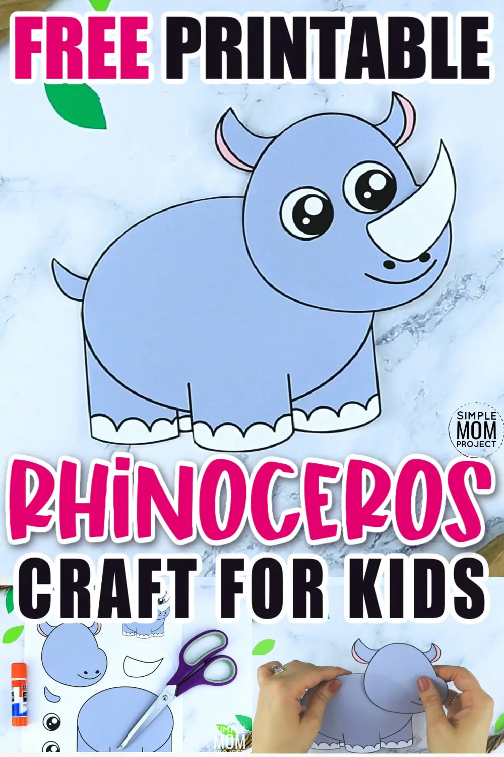 This easy and simple rhino craft is the perfect addition to any letter R activity you are doing with your preschooler or toddler. Click to download and print the rhino template and glue onto recycled materials like toilet paper rolls, paper plates or even paper bags. Get your zoo animal rhino craft template today! Your kids will love him!