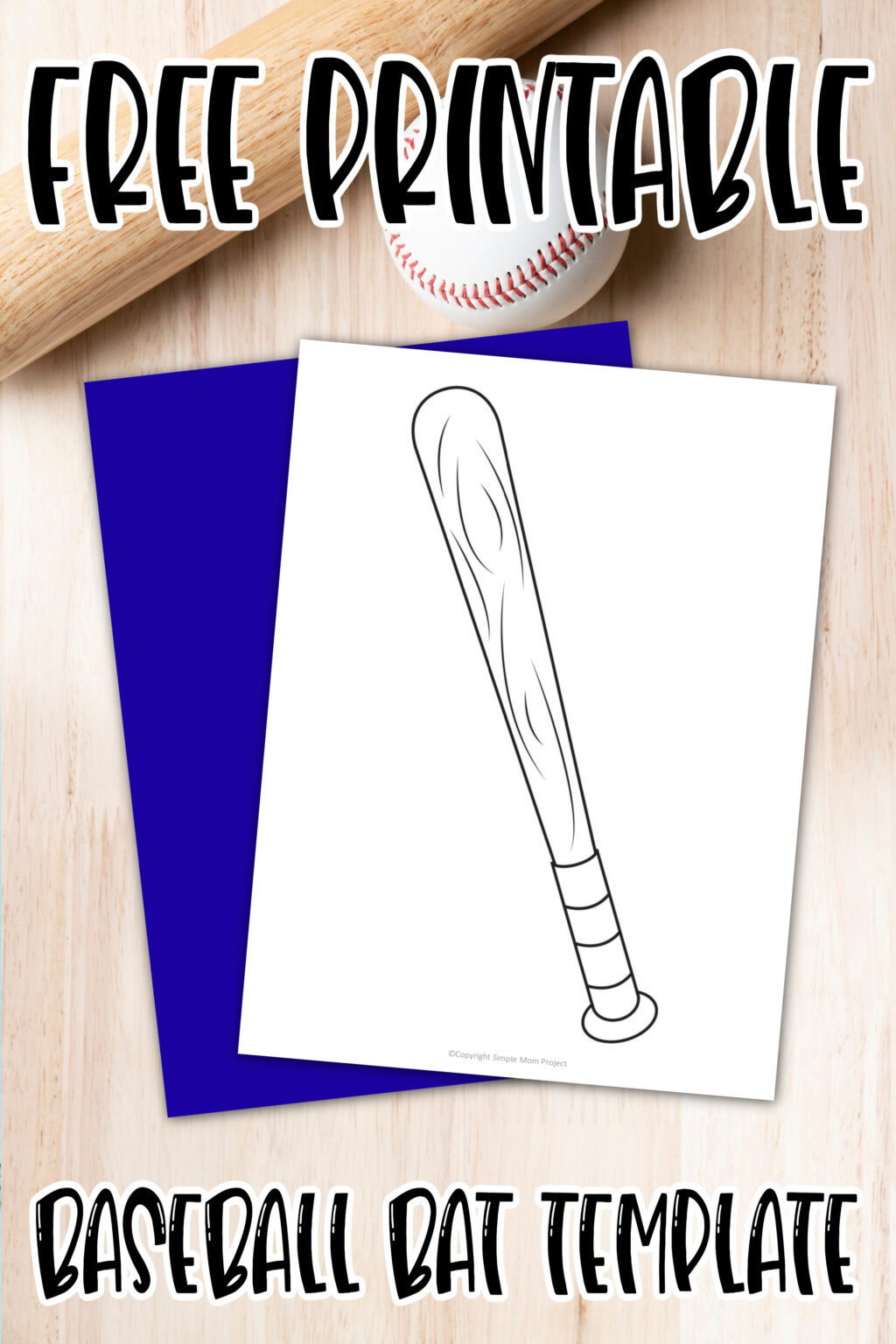 Free Printable Baseball Bat Template Simple Mom Project