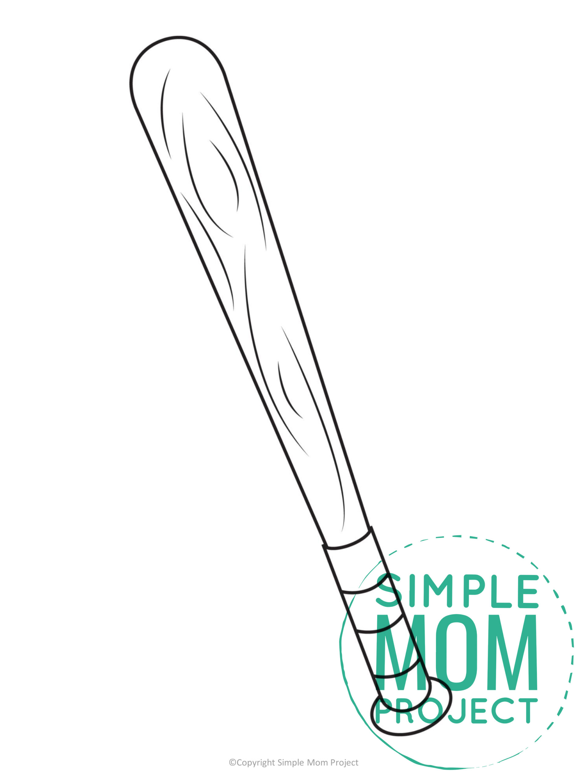 Free Printable Baseball Bat Template Simple Mom Project