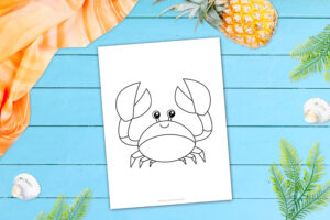 Free Printable Summer Beach Crab Template for Kids, preschooler and toddler