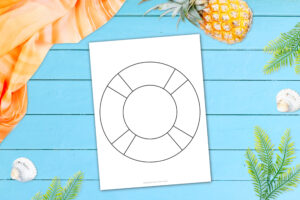Free Printable Summer Beach life preserver Template for Kids, preschooler and toddler
