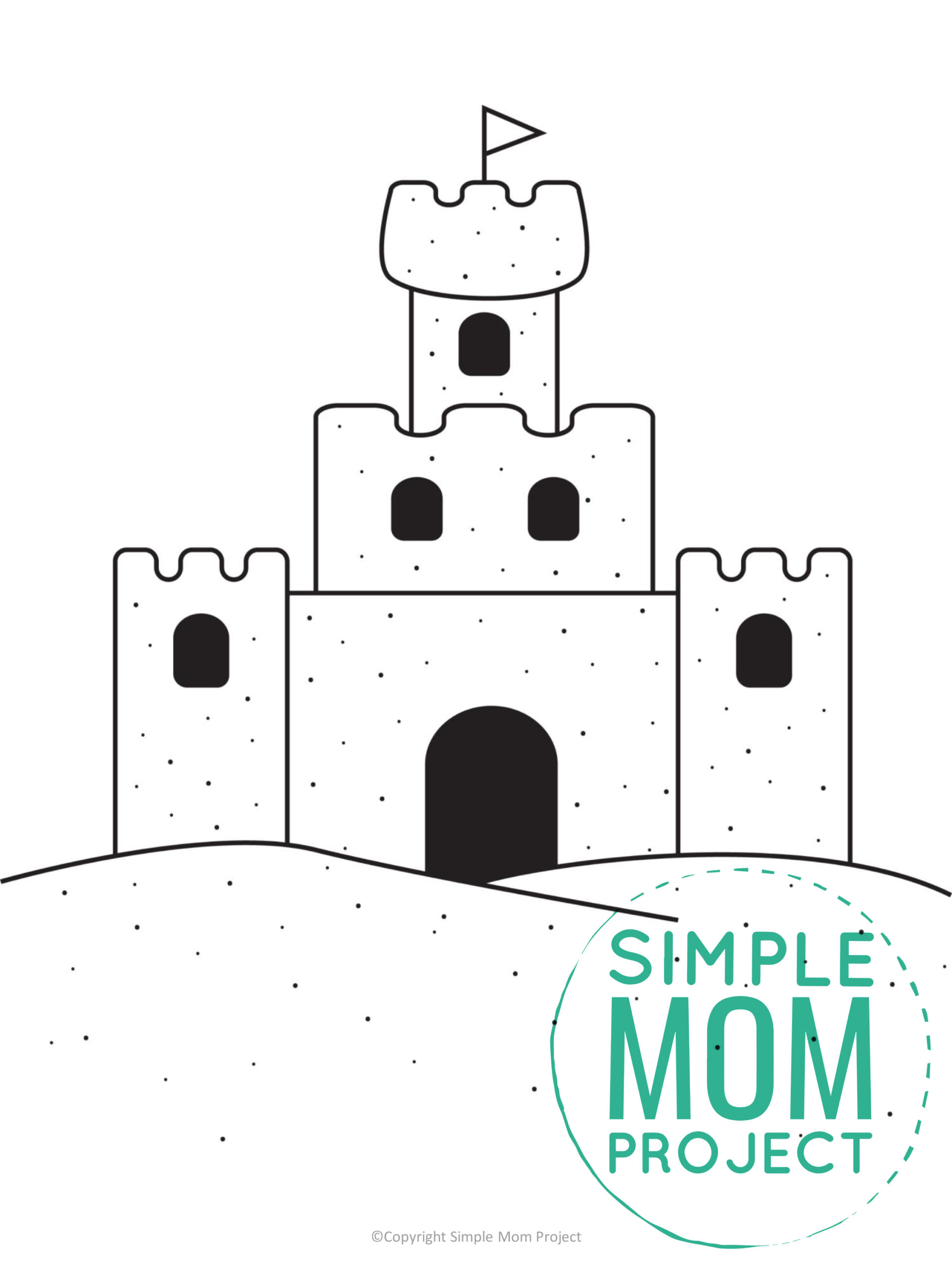 Free Printable Sandcastle Template