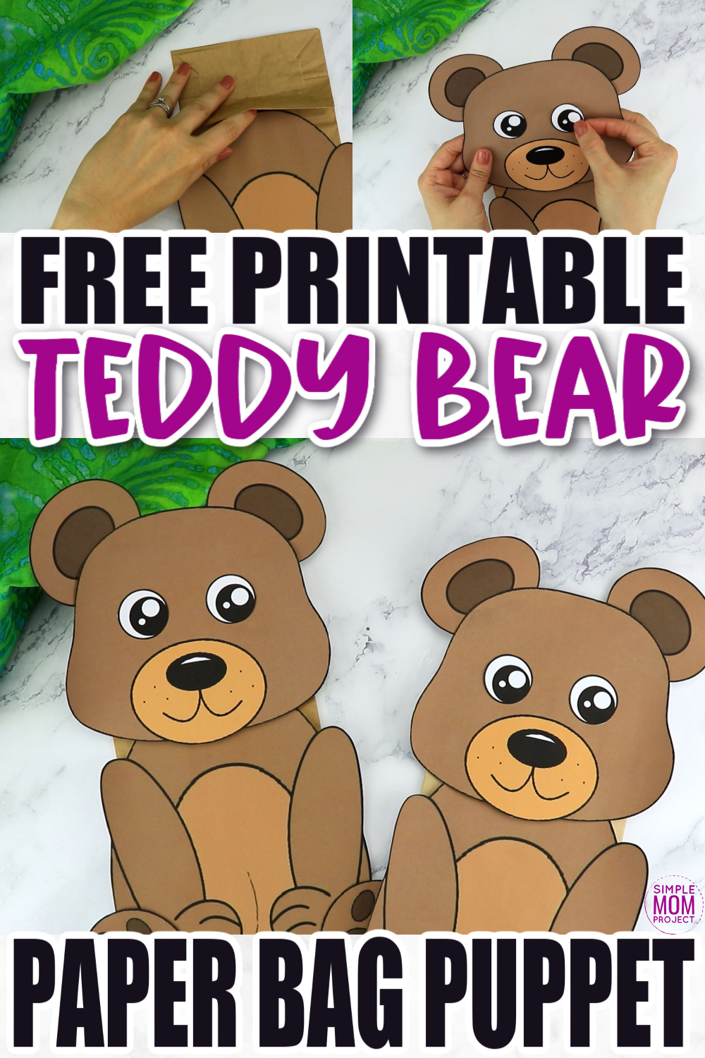 Free Printable Bear Paper Bag Puppet Template Simple Mom Project