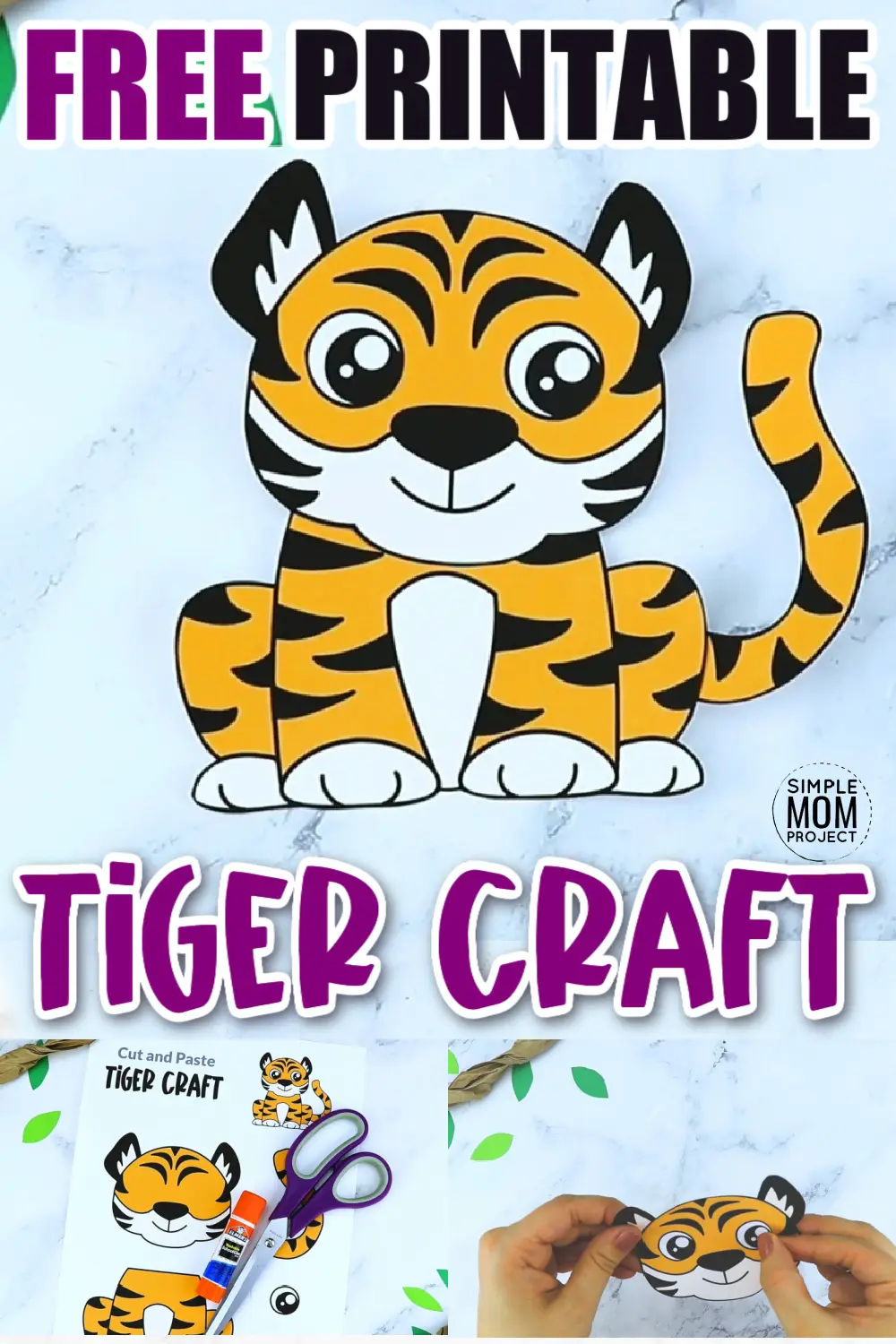 Are you teaching the letter T to your toddler, preschooler or kindergartner and need a printable activity to go along with the lesson? This free printable tiger craft template is the perfect thing! Glue him to a box, paper plate, cardboard tube, the options are endless! Click and download your free printable tiger template now!