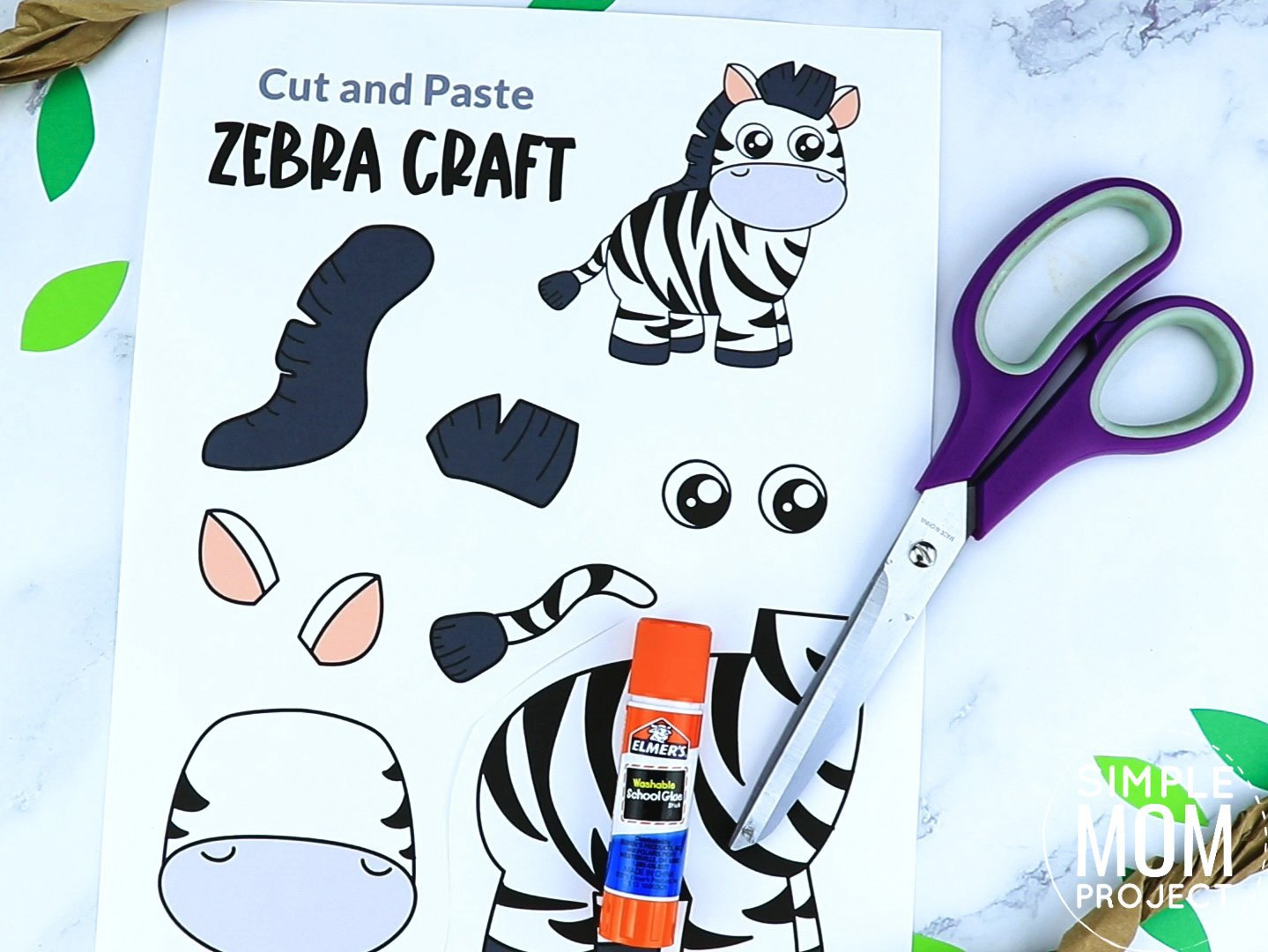 Free Printable zebra Craft for preschoolers, toddlers and kindergartners