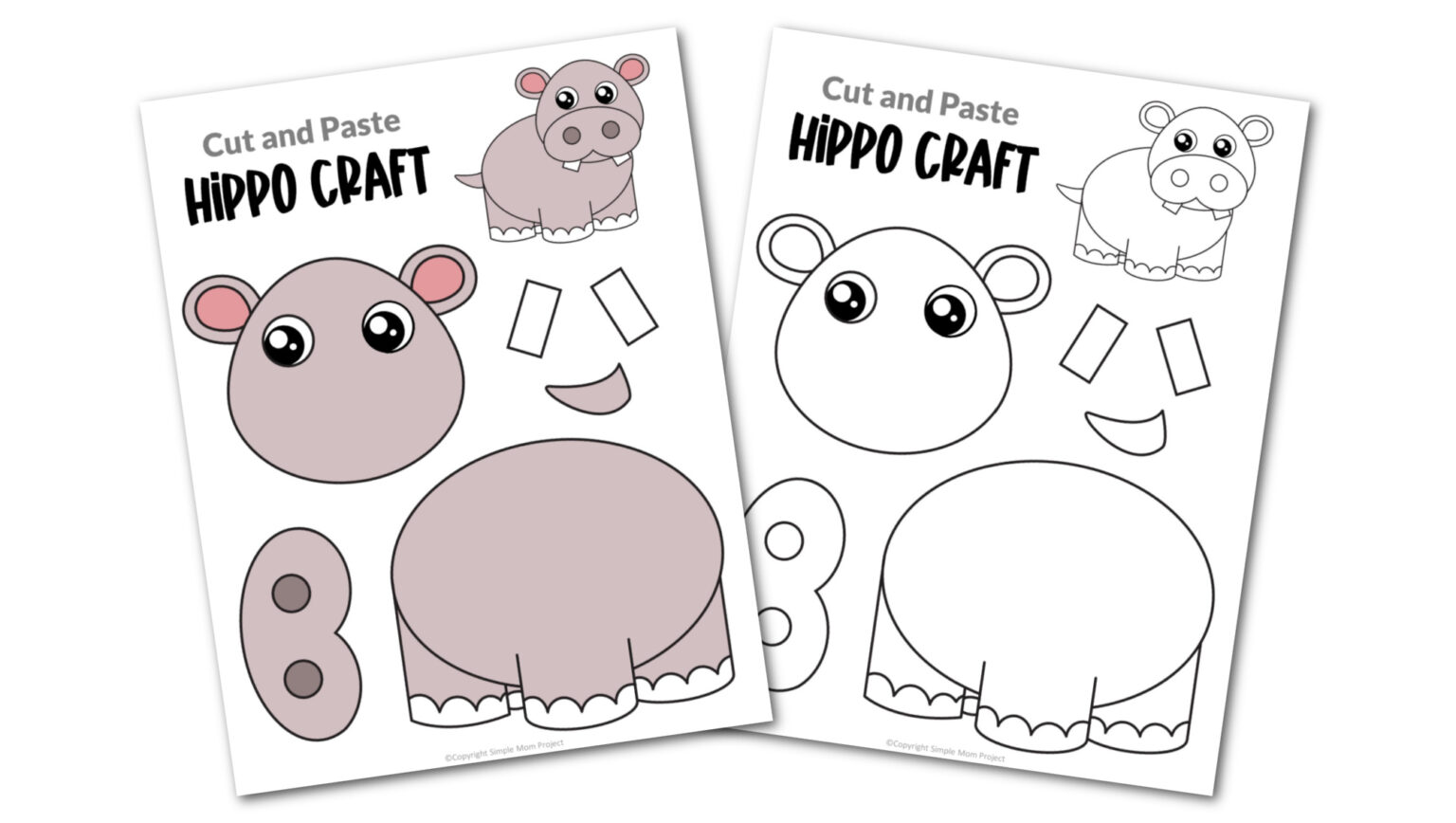 Free Printable Hippo Craft Template Simple Mom Project