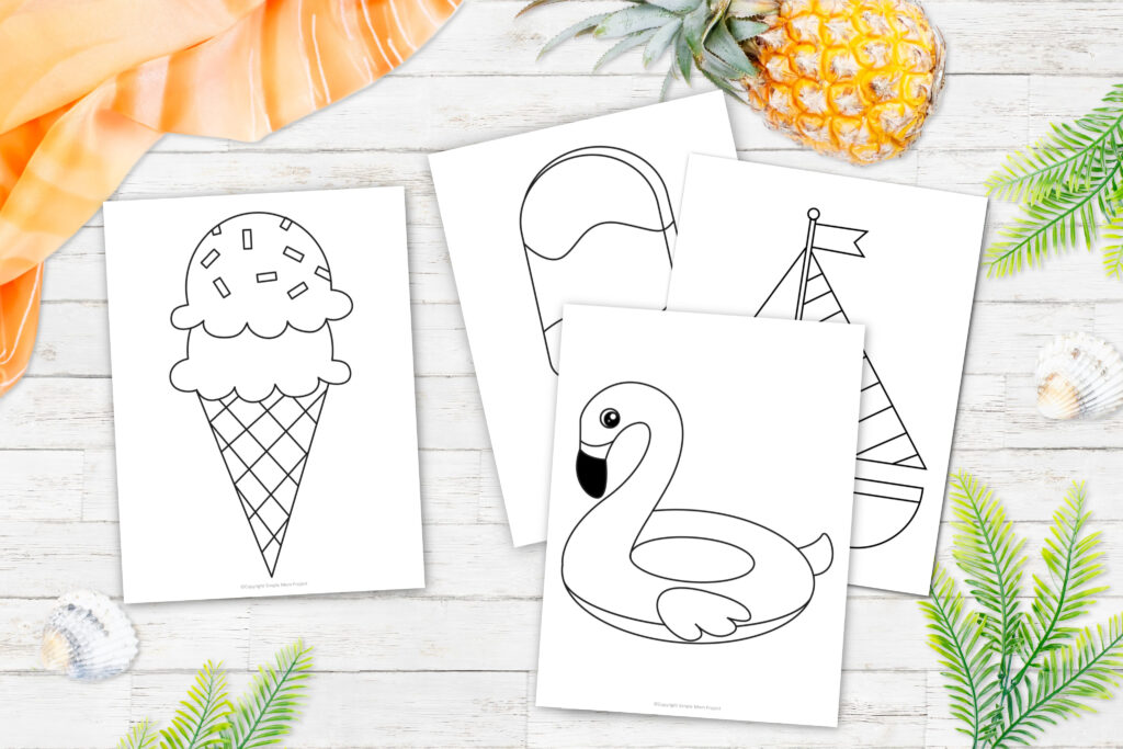 Printable Beach and Summer Templates for Kids preschoolers and toddlers