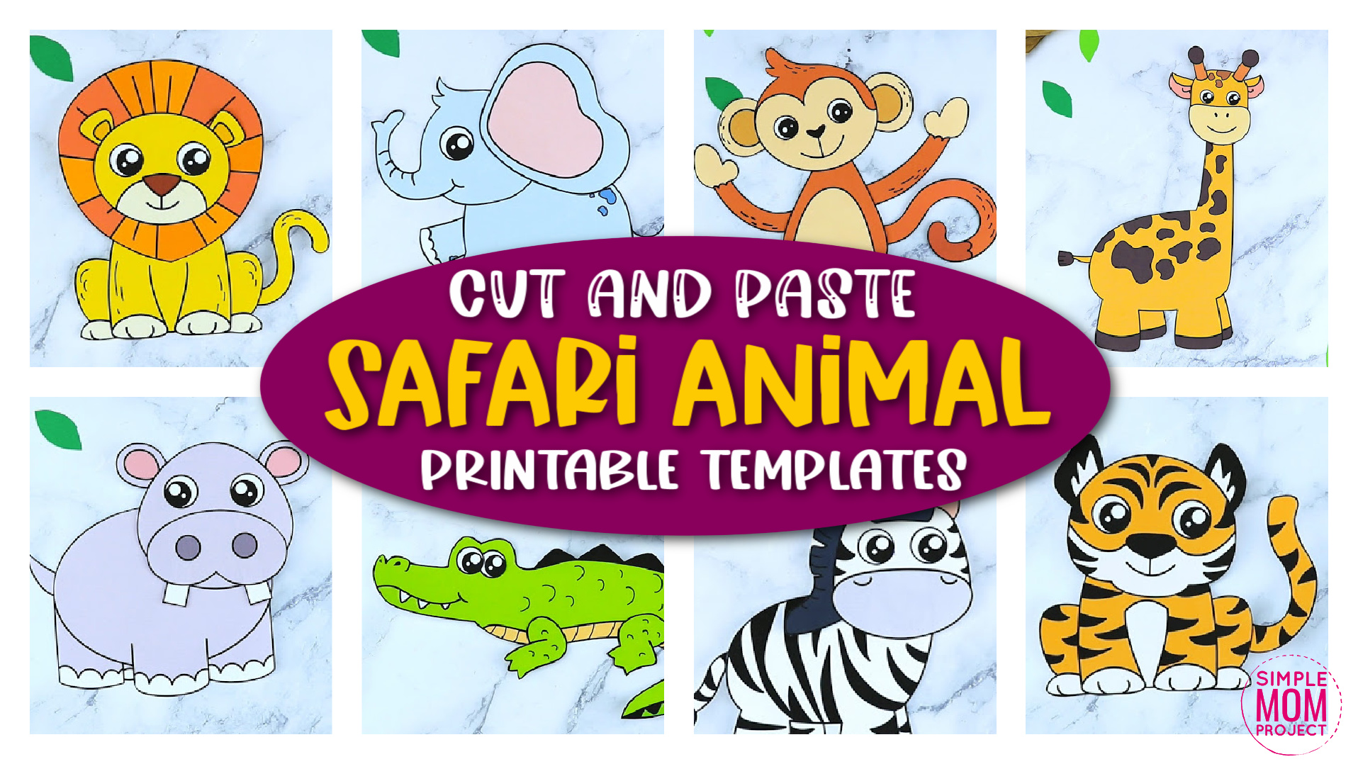 printable cut and paste jungle safari animals for kids