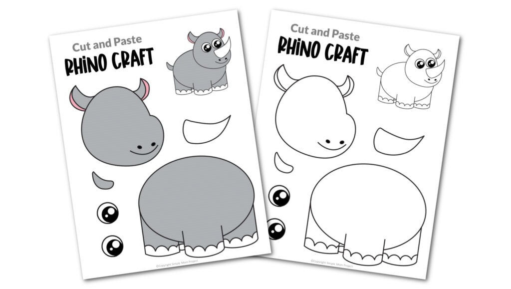Free Printable Rhino Craft Template – Simple Mom Project