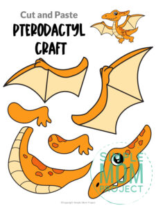 Free Printable Pterodactyl Dinosaur Craft for Preschoolers, toddlers and kindergartners