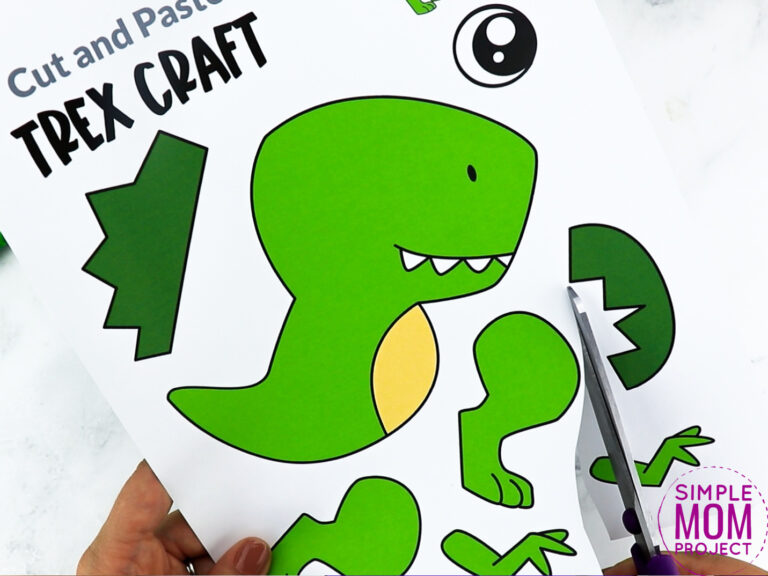 Free Printable Tyrannosaurus Rex Craft Template Simple Mom Project