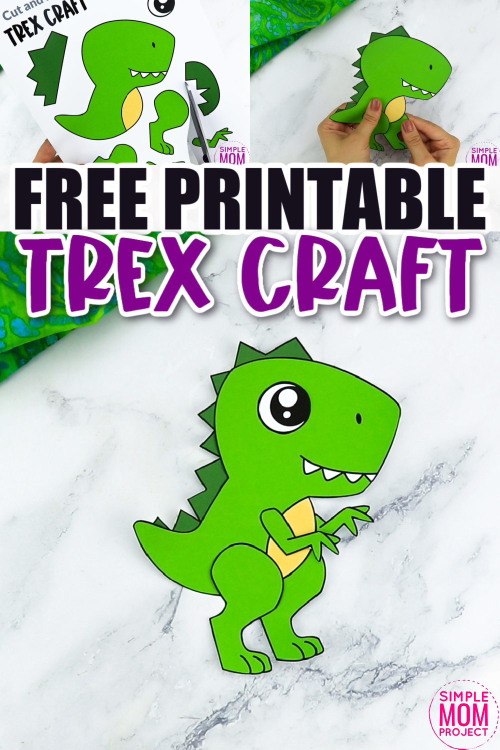 Free Printable Tyrannosaurus Rex Craft Template Simple Mom Project