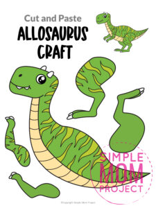 Printable Allosaurus Dinosaur craft for preschoolers toddlers
