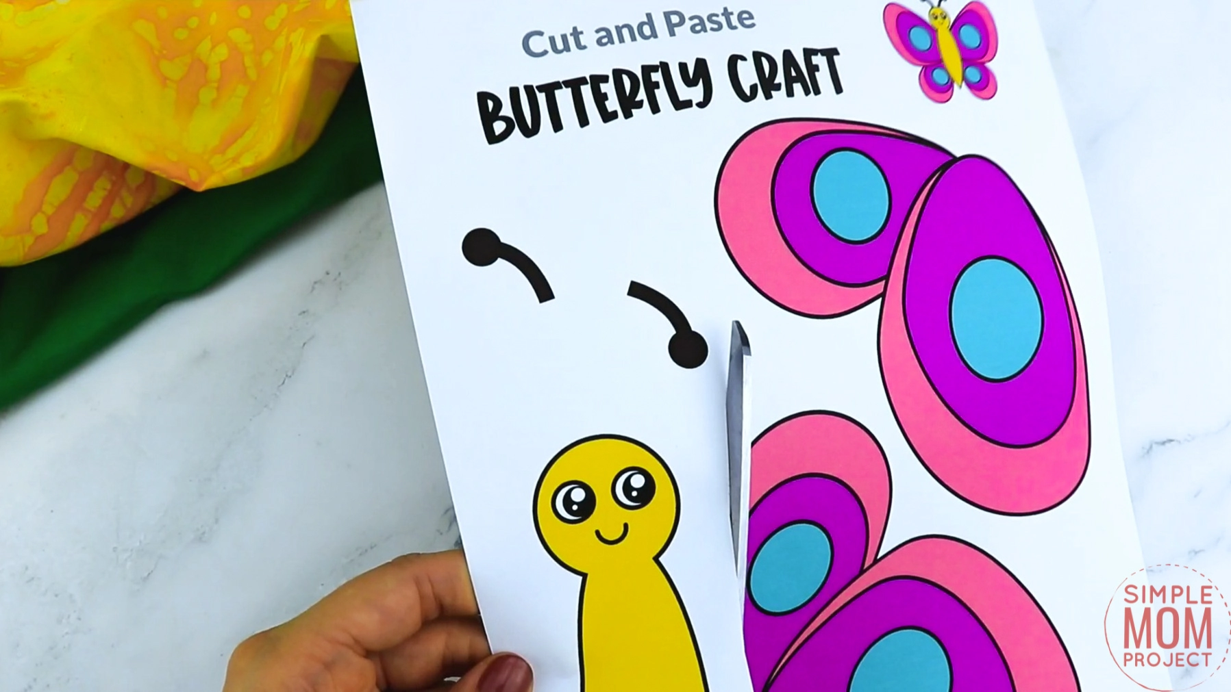 Free Printable Butterfly Craft for Kids, preschoolers and toddlers