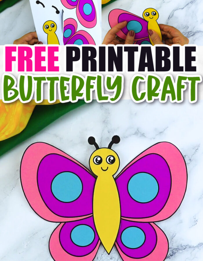 Click now for a simple way to teach the letter B in the alphabet, click now to download and print this easy butterfly craft today! This bug craft is an easy preschool, kindergarten or toddler printable butterfly craft! Turn it into a hanging butterfly making this a fun and creative spring craft. Options for this butterfly craft are endless!