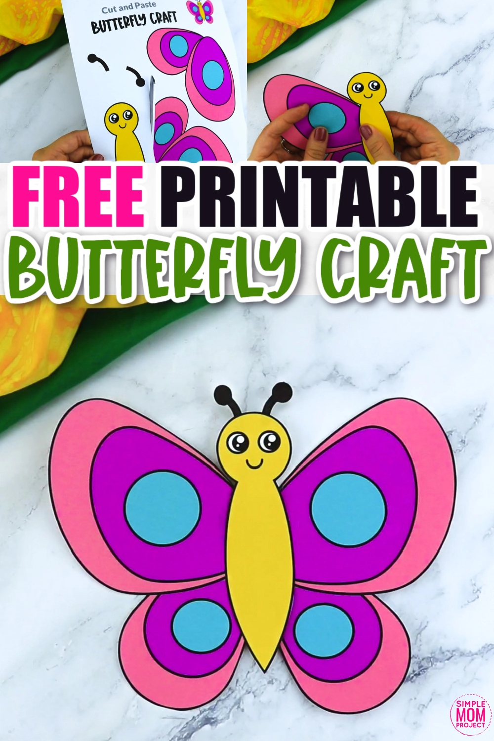 How To Make A Paper Butterfly With Free Template - Color Me Crafty