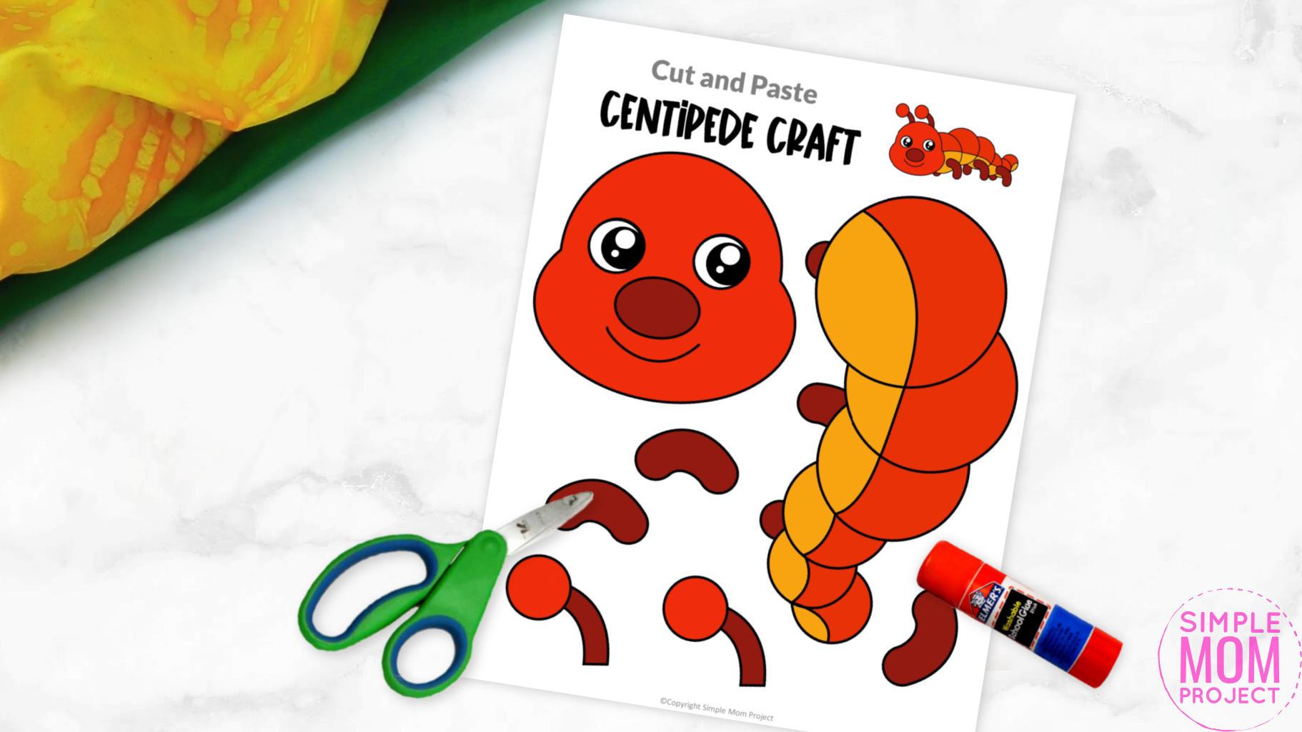 Free Printable Centipede Craft for Kids, preschoolers and toddlers