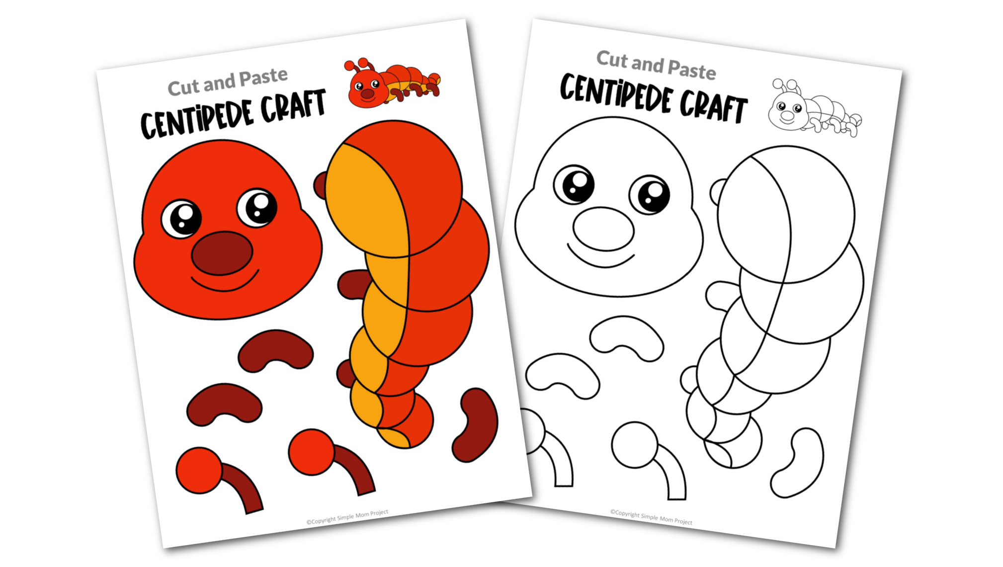 Free Printable Centipede Craft Template - Simple Mom Project