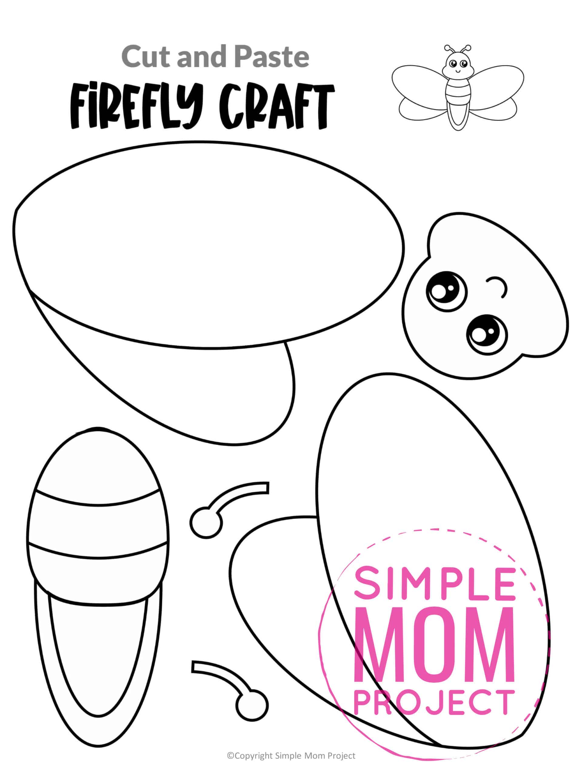 Free Printable Firefly Craft Template Simple Mom Project
