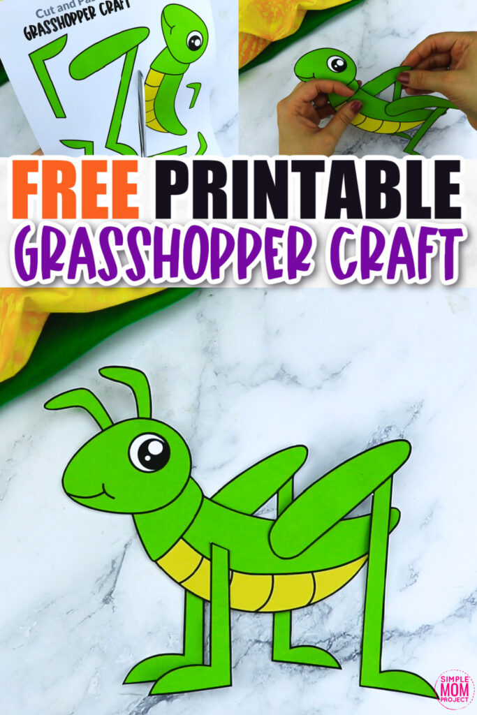 Click now for a simple way to teach the letter G in the alphabet, click now to download and print this green grasshopper craft today! This bug craft is an easy preschool, kindergarten or toddler printable grasshopper craft! Turn it into a jumping grasshopper puppet activity with a toilet paper roll or clothespin. Options for this grasshopper craft are endless!