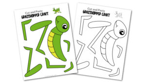 Free Printable Grasshopper Craft for kids, preschoolers and toddlers