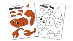 Free Printable Scorpion Craft for kids, preschoolers and toddlers