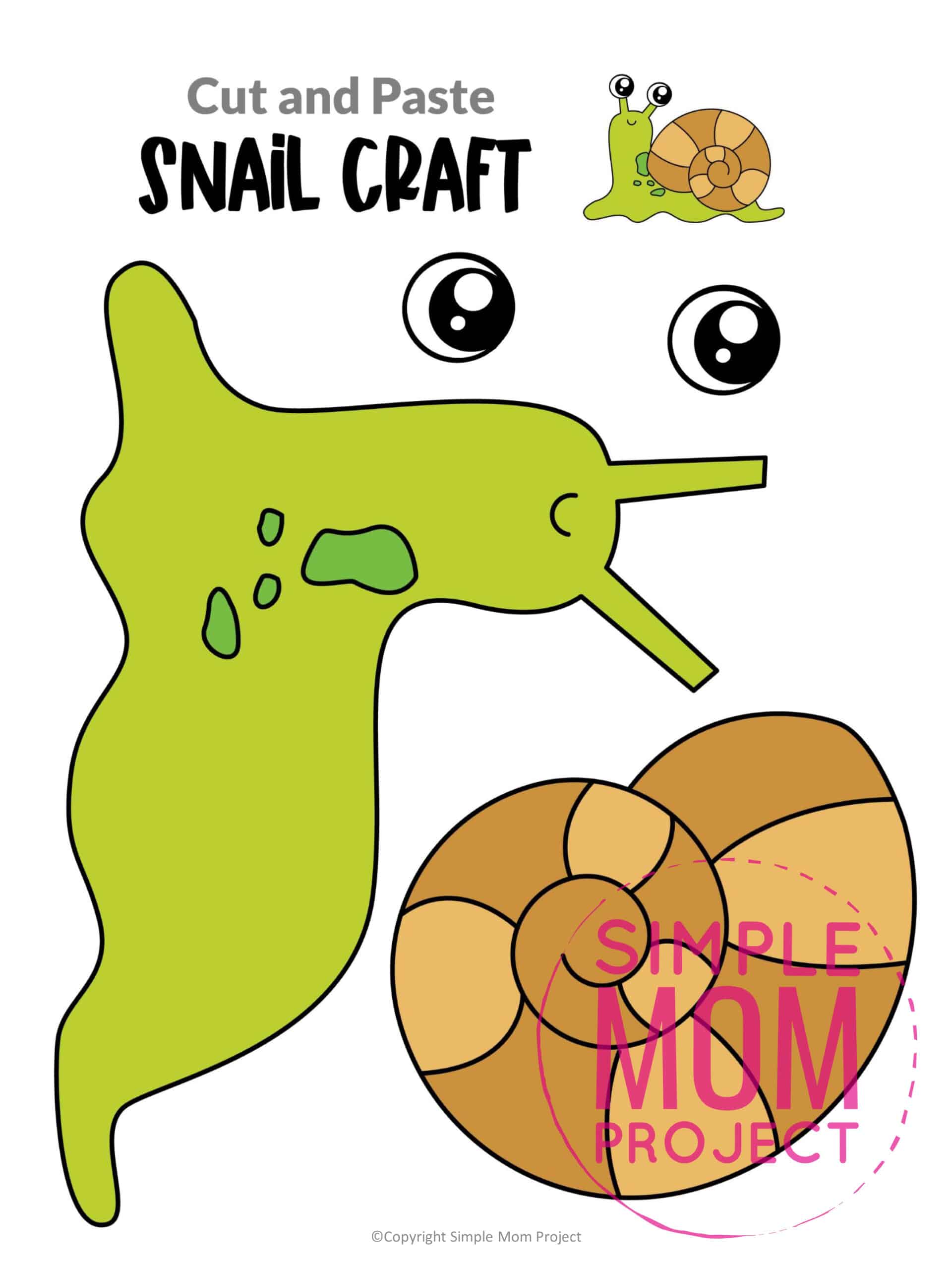 Free Printable Snail Craft Template Simple Mom Project