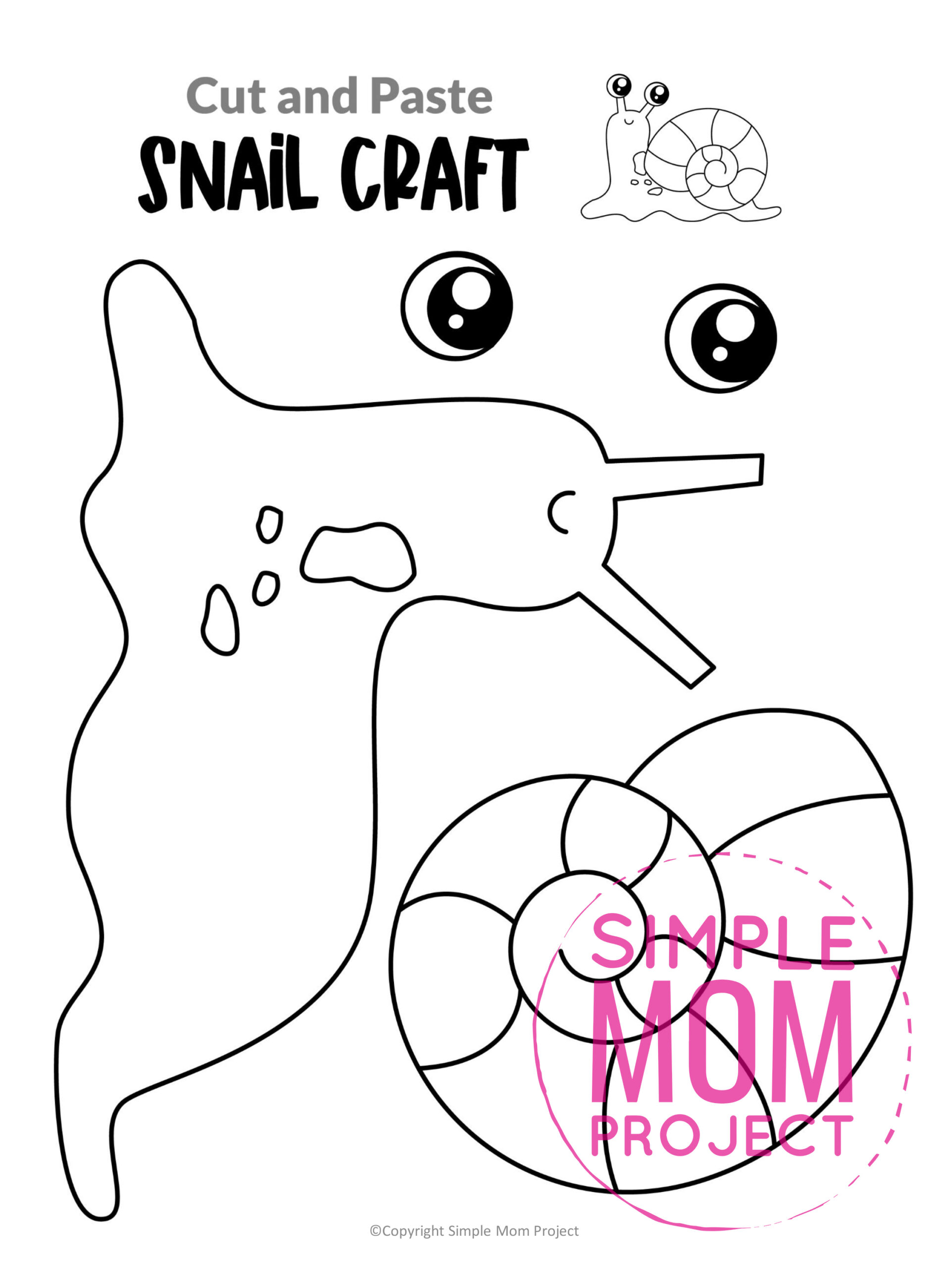 Free Printable Snail Craft Template Simple Mom Project