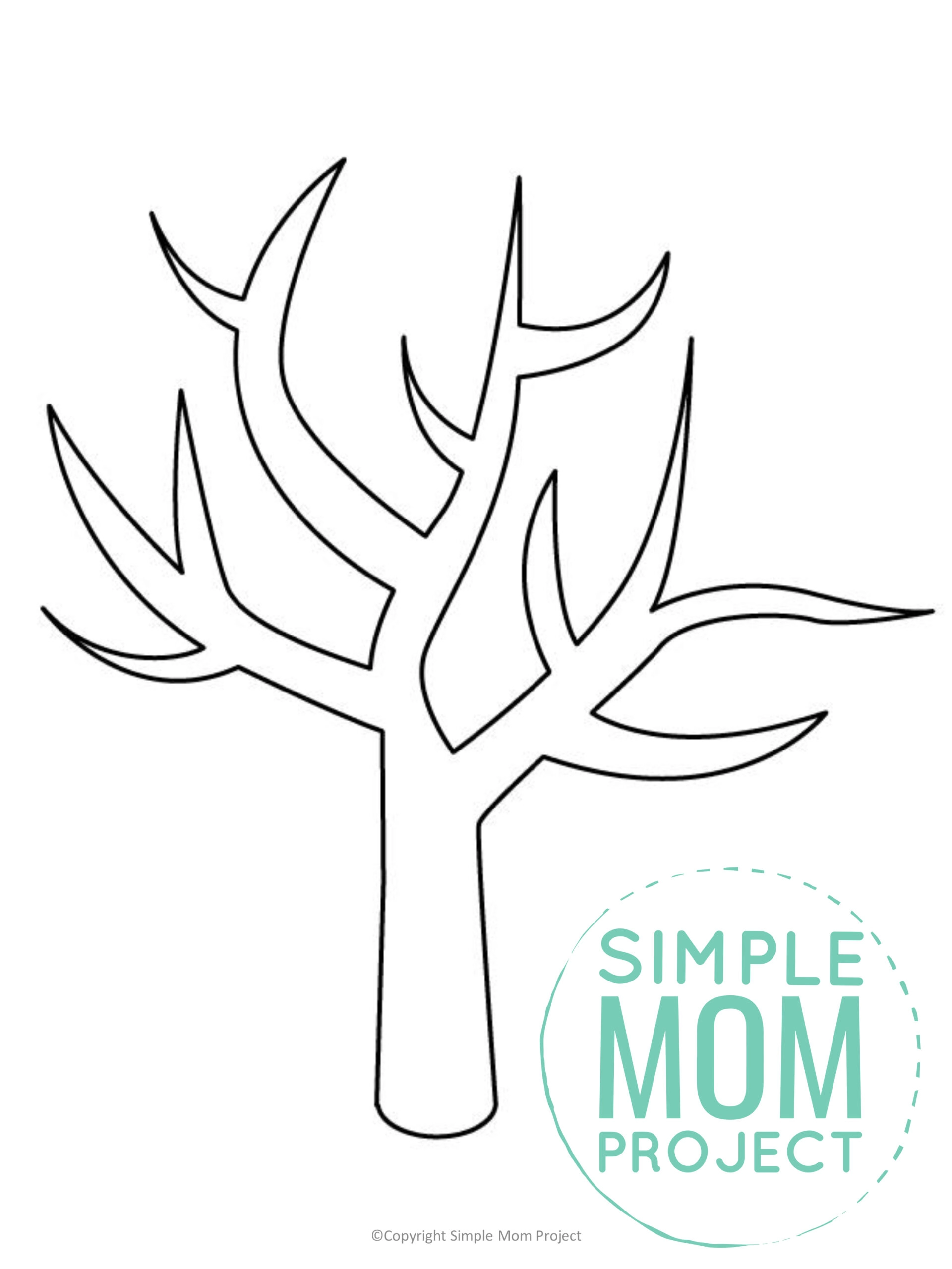 Printable PDF Tree With No Leaves Winter Tree Perfect for Thumb-print Tree  