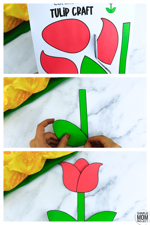 Free Printable Tulip Craft for Kids, preschoolers and toddlers