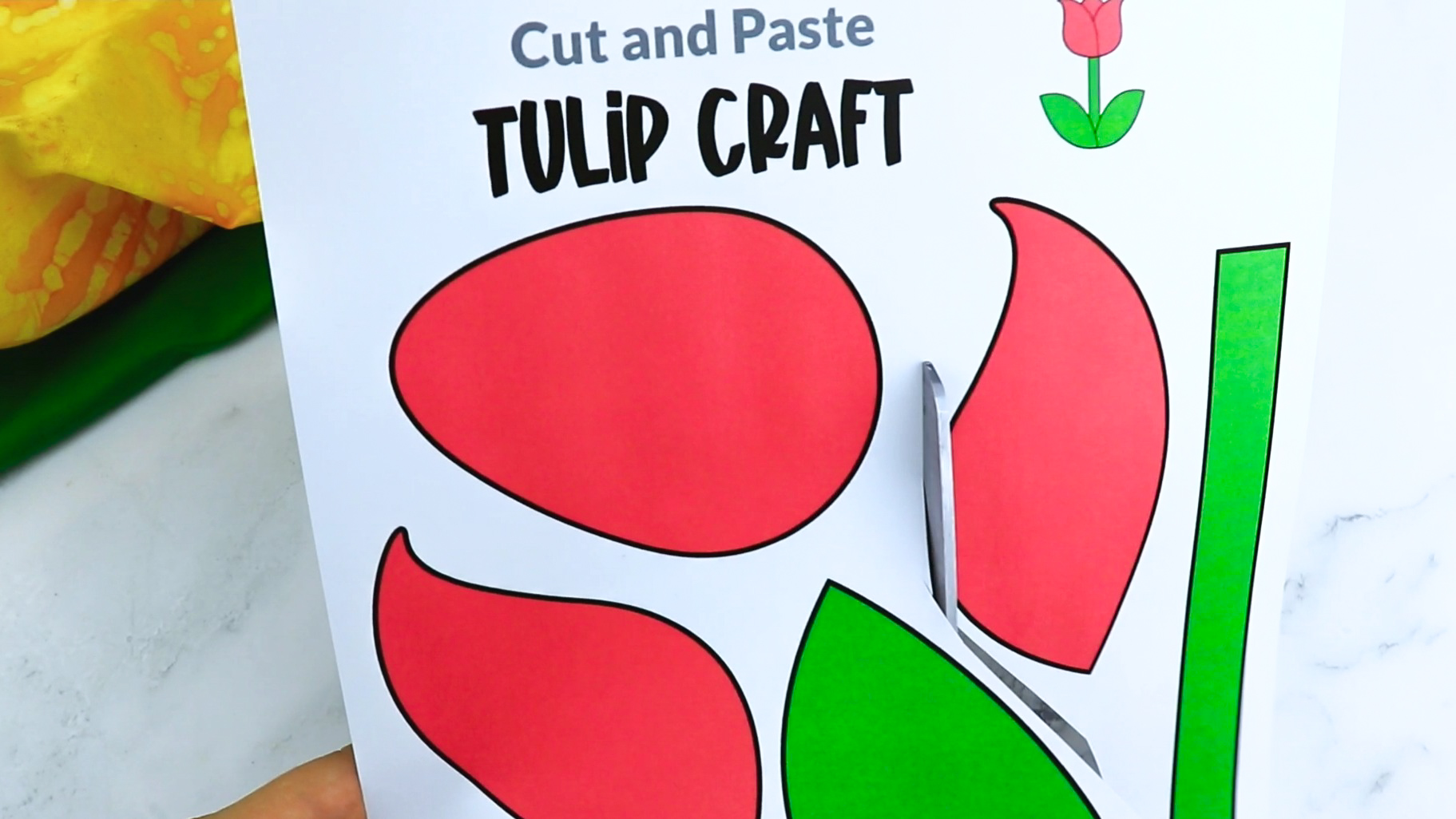 Free Printable Tulip Craft for Kids, preschoolers and toddlers
