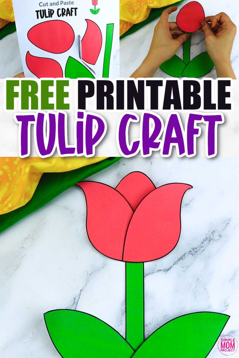 Free Printable Tulip Craft Template Simple Mom Project