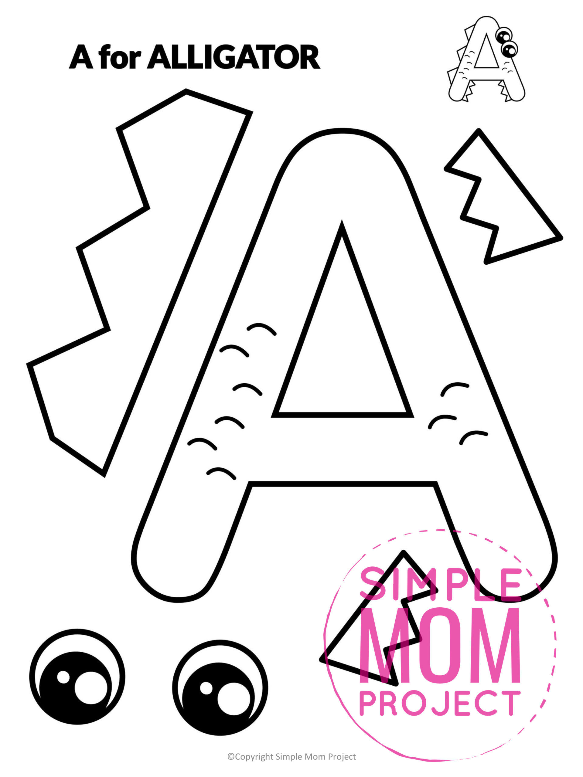 Free Printable Letter A Craft Template Simple Mom Project