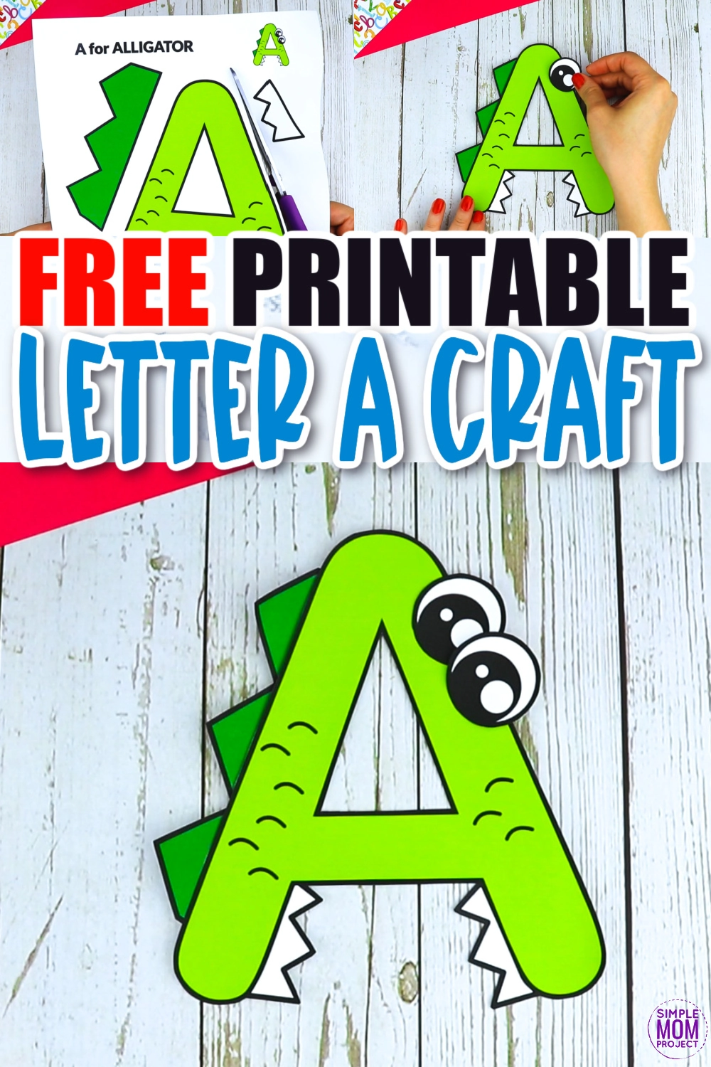 Letter A Craft Clothespin Alligator 