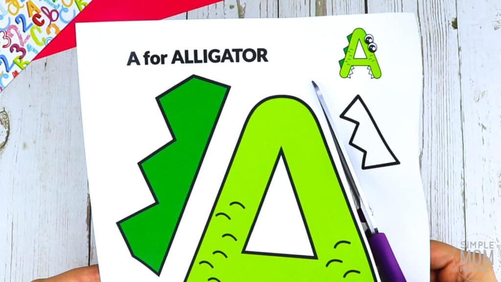 A is for Alligator Free Printable Craft Alligator Letter A Craft for Kids, preschoolers, toddlers and kindergartners