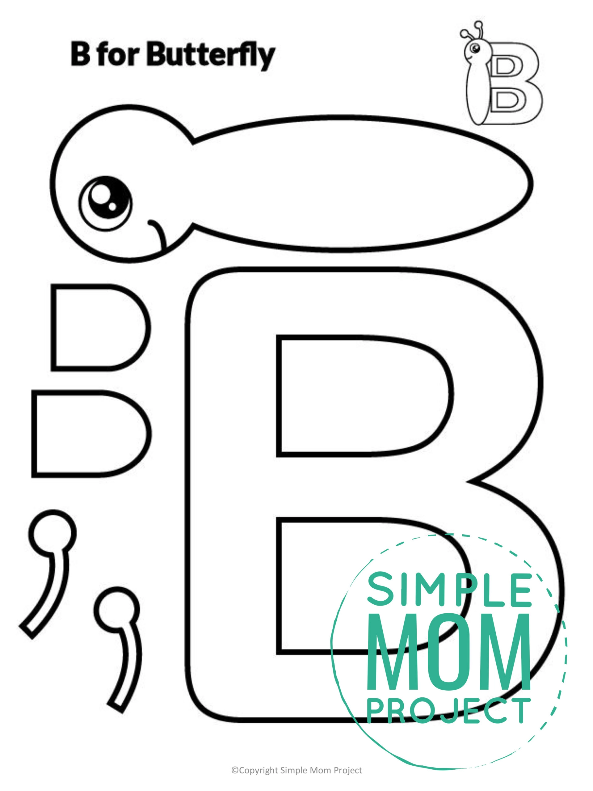  Free Printable Letter B Craft Template Simple Mom Project