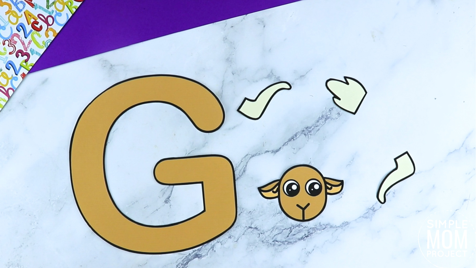 Alphabet Card For Children With The Letter G And A Goat