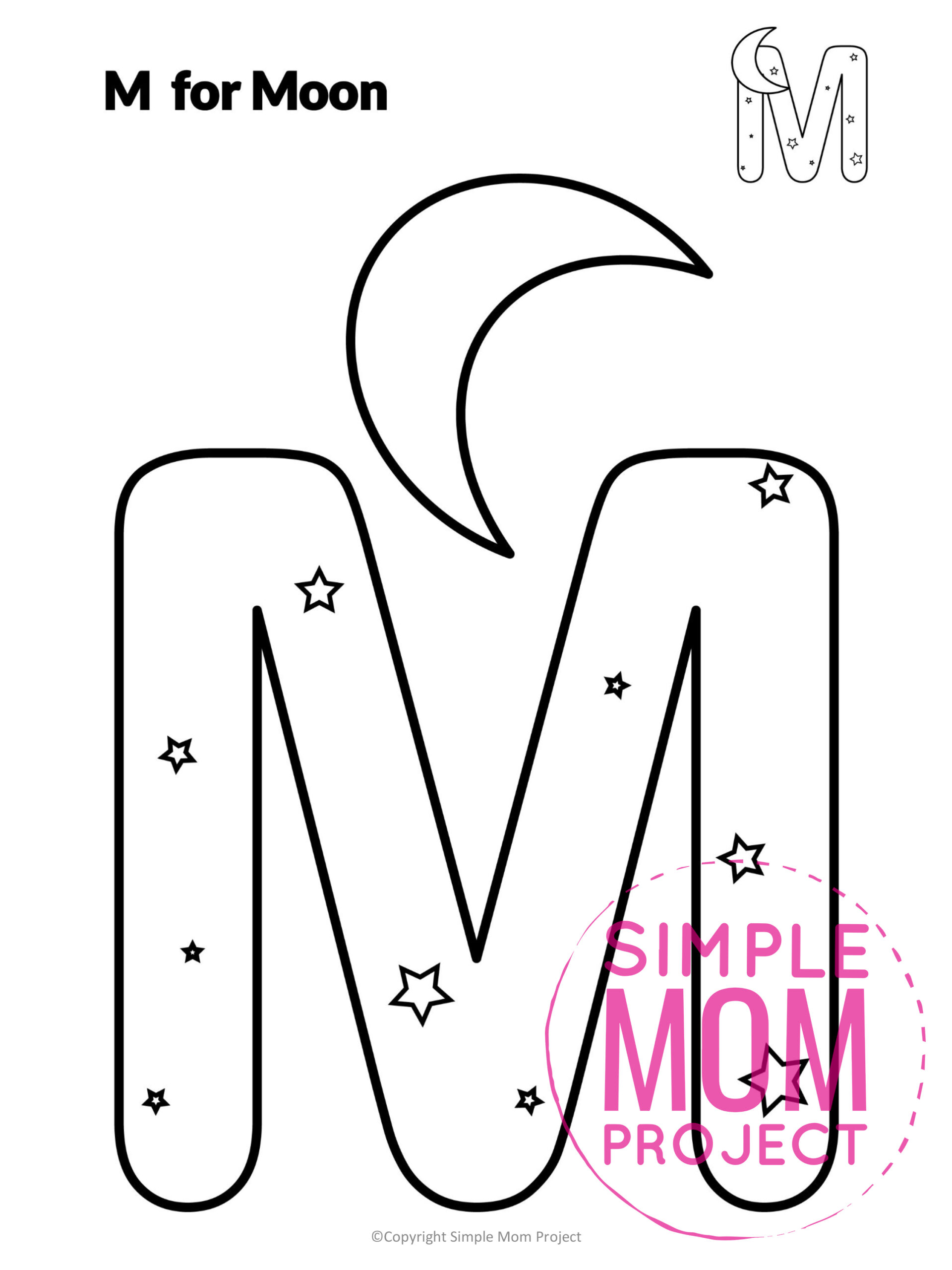 free printable letter m craft template simple mom project