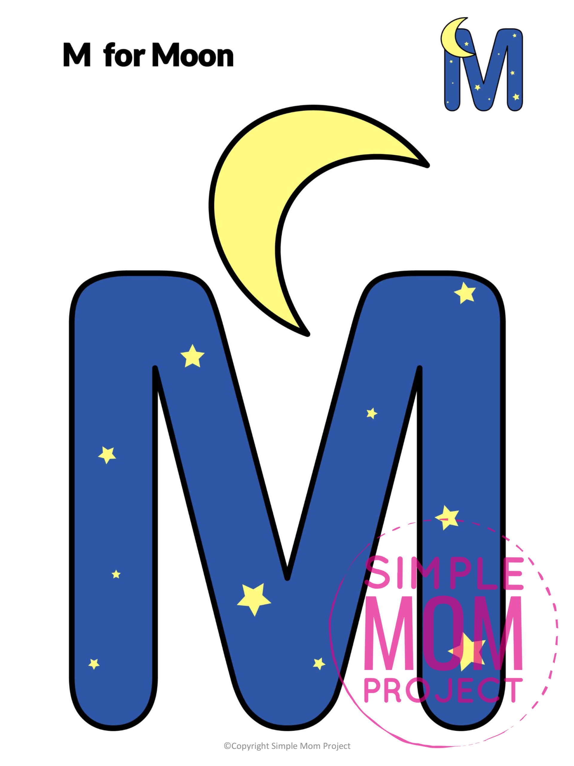 free printable letter m craft template simple mom project