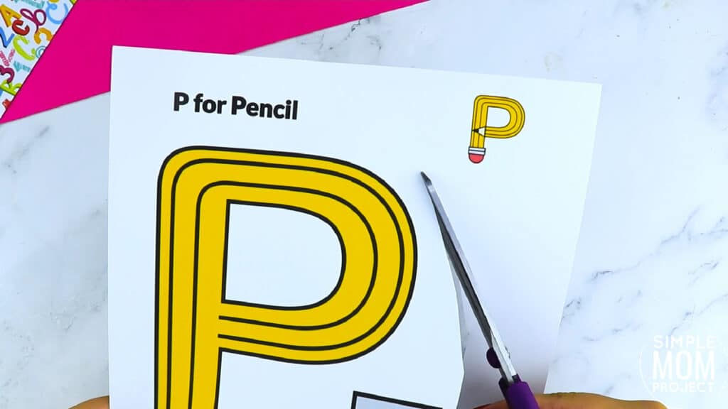 P is for Pencil Printable Craft Pencil Letter P Craft for Kids, preschoolers, toddlers and kindergartners