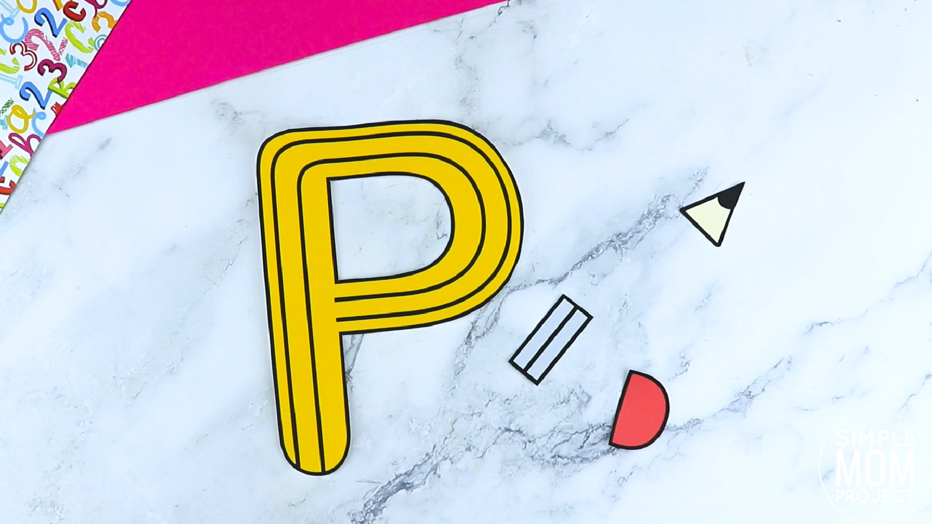 P is for Pencil Printable Craft Pencil Letter P Craft for Kids, preschoolers, toddlers and kindergartners